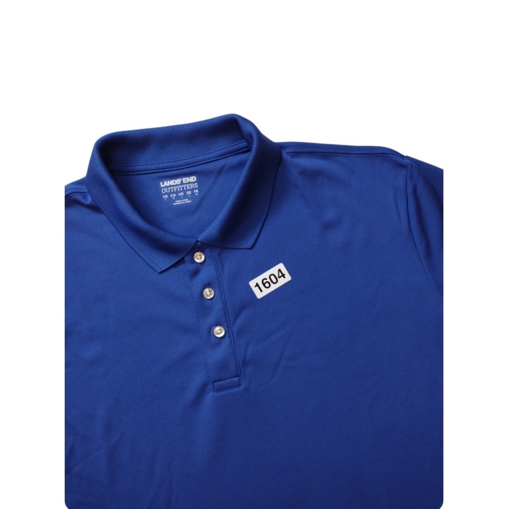 Lands End Polo Shirt‎ Men's Large Short Sleeve Polo Traditional Fit Royal Blue